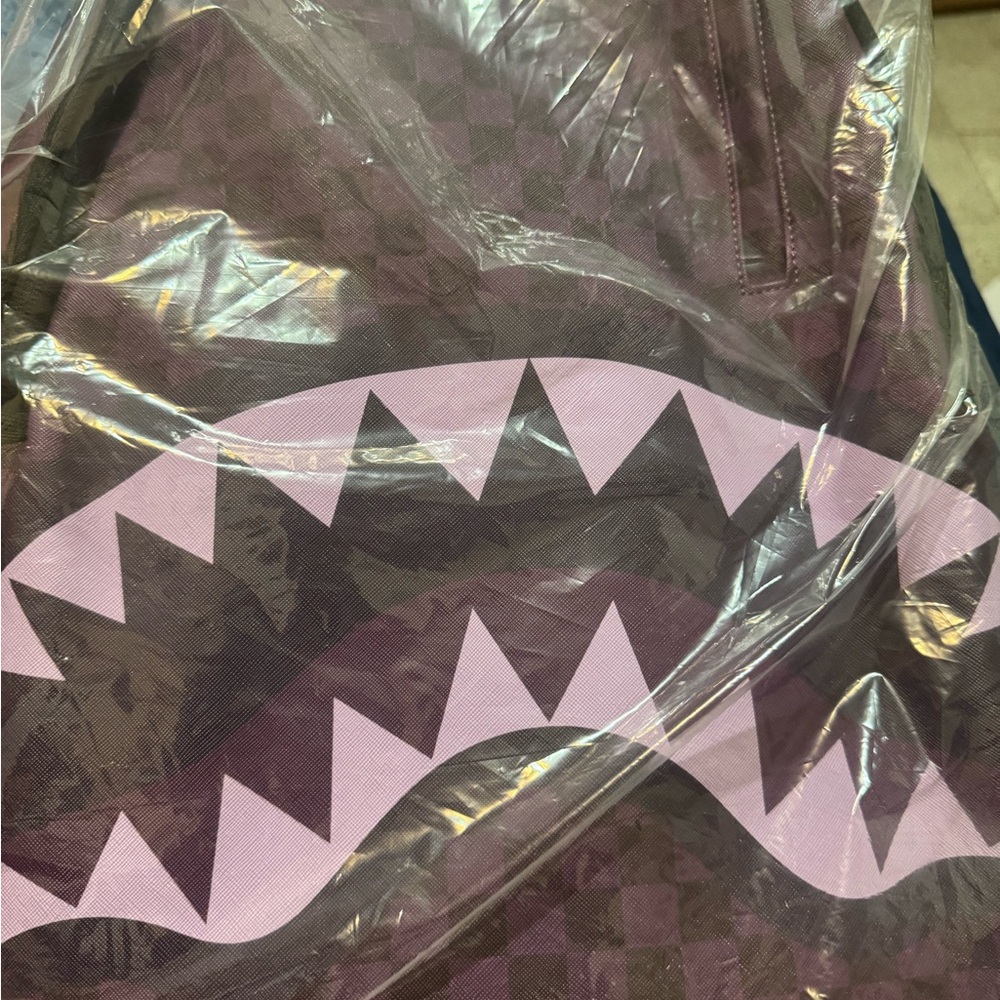 Purple and Pink Checkered Backpack